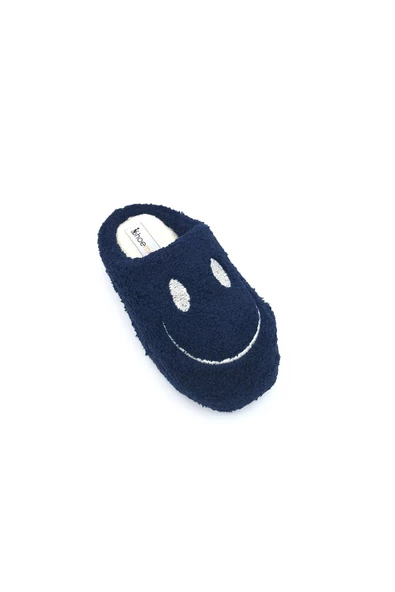 Shoemio Smiley Lacivert Kadın Ev Terliği - Resim 4