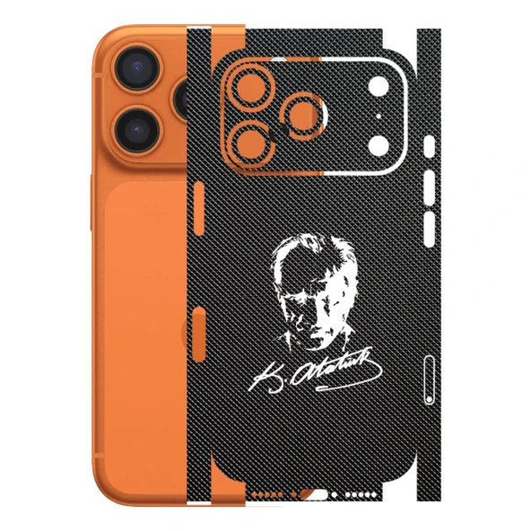 Kapps Iphone 17 Pro ile Uyumlu Bumper Serisi Premium Kaplama 360  Atatürk İmzalı Siyah ürün görseli 1