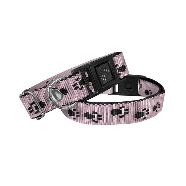 Köpek Tasması Patili Dokuma 2 cm - Min: 30 cm - Max: 50 cm Açık Pembe ürün görseli 1