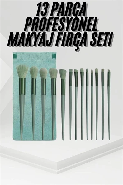 13 Parça Taşınabilir Kılıflı Profesyonel Makyaj Fırça Seti Pudra Allık Fondöten Fırçası ürün görseli 1
