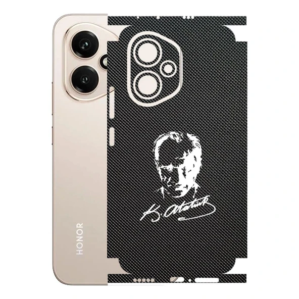 Honor 400 5G ile Uyumlu Bumper Serisi Premium Kaplama 360  Atatürk İmzalı Siyah ürün görseli 1