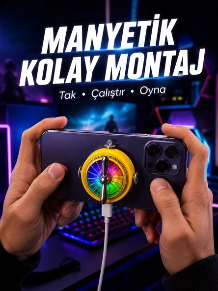 Şarj Edilebilir RGB Telefon Soğutucu Oyun Fanı ürün görseli 1