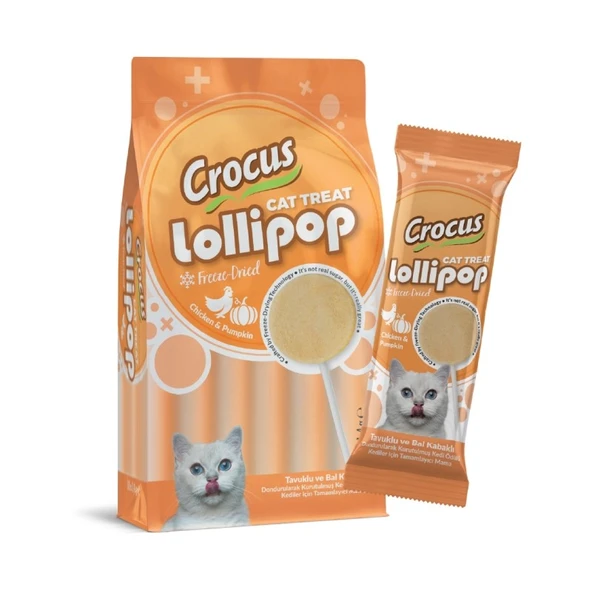 Crocus Tavuklu Ve Bal Kabaklı Kedi Lolipop 10x1,4g ürün görseli 1
