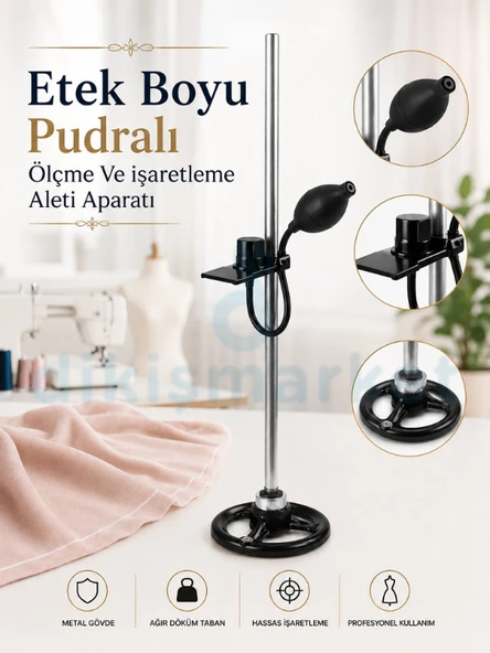 Metal Gövdeli Etek Boy Ölçme Aparatı Pudralı ürün görseli 1