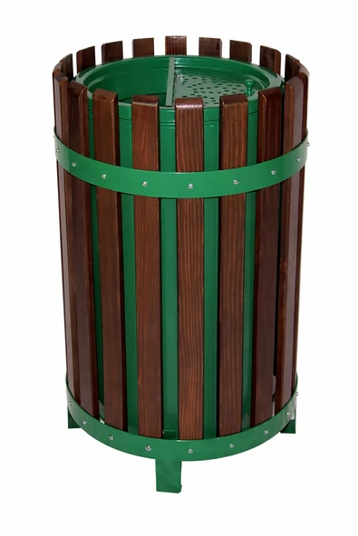 Ahşap Dış Mekan Küllüklü Çöp Kovası (S-319) ürün görseli 1