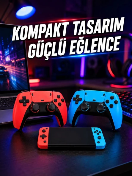 Kablosuz Retro Oyun Konsolu HDMI TV Bağlantılı Çift Gamepad Seti ürün görseli 1
