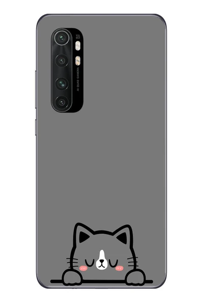 Le Balvo Xiaomi Mi 10 Lite Uyumlu Uyuyan Kedi Baskılı Silikon Kılıf ürün görseli 1