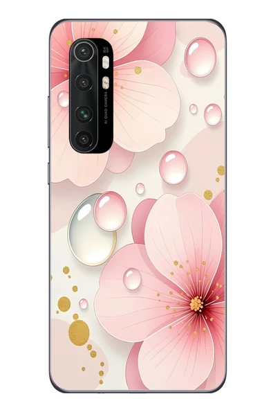 Le Balvo Xiaomi Mi 10 Lite Uyumlu Damlalı Çiçekler Baskılı Silikon Kılıf ürün görseli 1
