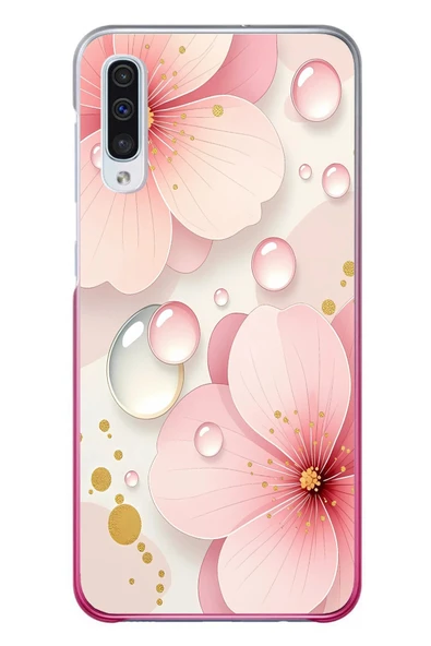 Le Balvo Samsung Galaxy A50 Uyumlu Damlalı Çiçekler Baskılı Silikon Kılıf ürün görseli 1