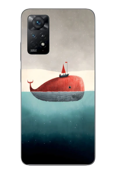 Le Balvo Redmi Note 11E Uyumlu Balina Baskılı Silikon Kılıf ürün görseli 1