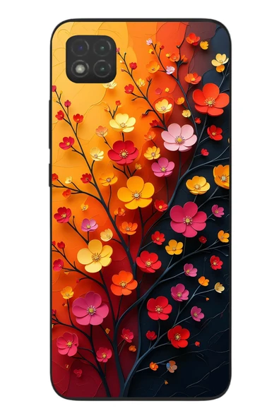 Le Balvo Redmi 9C Uyumlu Sonbahar Çiçekleri Baskılı Silikon Kılıf ürün görseli 1
