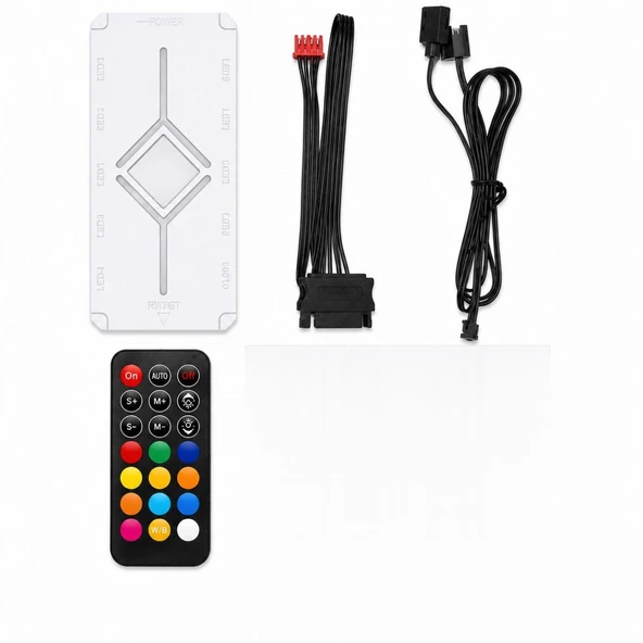 Argb Fan Ve Led Kontrolcü Hub Seti Uzaktan Kumandalı Beyaz ND2816W ürün görseli 1
