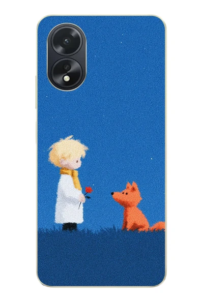 Le Balvo Oppo A38 Uyumlu Sarışın Çocuk ve Köpek Baskılı Silikon Kılıf ürün görseli 1