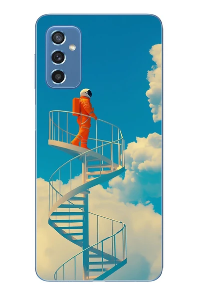 Le Balvo Samsung Galaxy M52 Uyumlu Astronot Gökyüzü Baskılı Silikon Kılıf ürün görseli 1