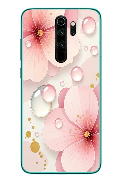 Le Balvo Redmi Note 8 Pro Uyumlu Damlalı Çiçekler Baskılı Silikon Kılıf ürün görseli 1