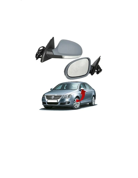 AYNA DIŞ SOL VOLKSWAGEN PASSAT 05-11 ELEKTRİKLİ ürün görseli 1