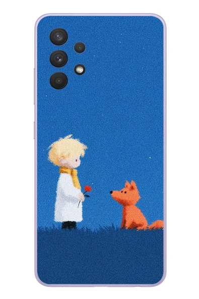 Le Balvo Samsung Galaxy A32 Uyumlu Sarışın Çocuk ve Köpek Baskılı Silikon Kılıf ürün görseli 1