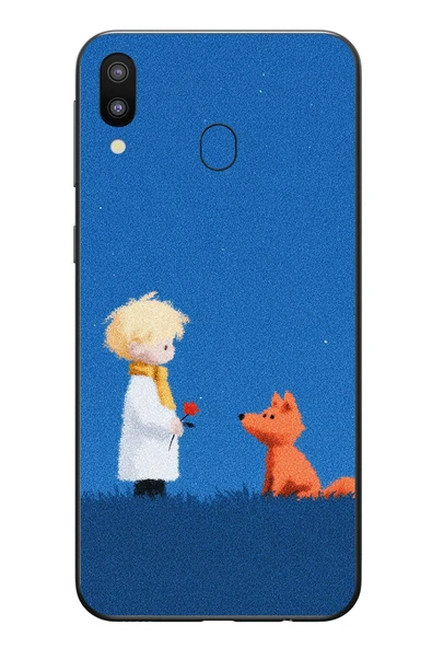 Le Balvo Samsung Galaxy M20 Uyumlu Sarışın Çocuk ve Köpek Baskılı Silikon Kılıf ürün görseli 1