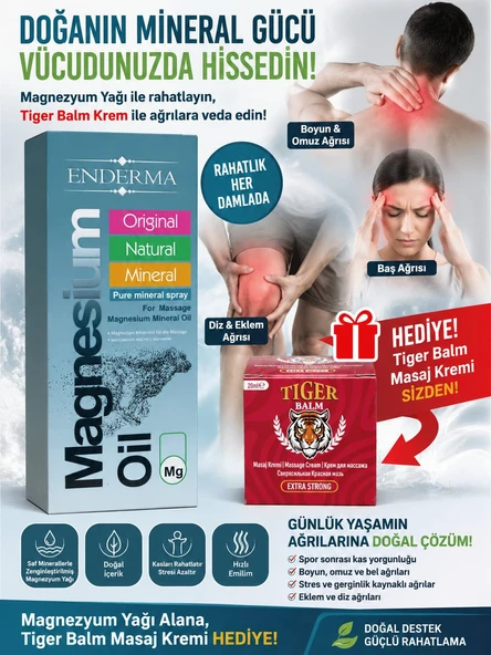 Magnezyum Mineralli Vücut Spreyi Yağı 100 Ml ve Hediye Tiger Balm 20ml Krem ürün görseli 1