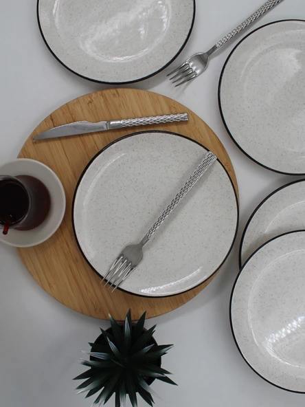 Luna 20 Cm Seramik Pasta Tabağı 6 Adet - Resim 4