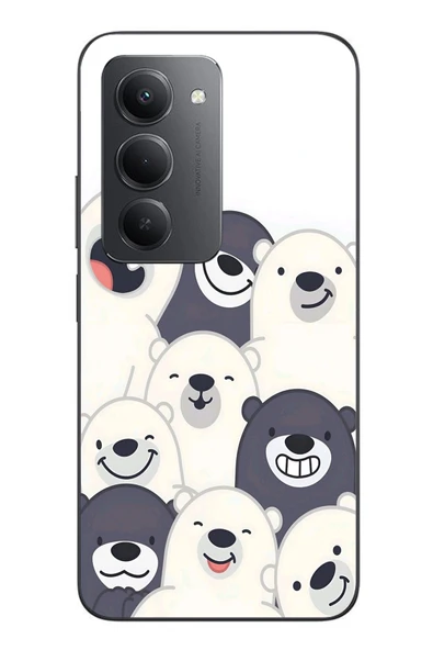 Le Balvo Redmi 15 Uyumlu Gülen Kutup Ayıları Baskılı Silikon Kılıf ürün görseli 1