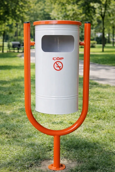 Tek Ayaklı Küçük Dış Mekan Çöp Kovası (S-311) ürün görseli 1