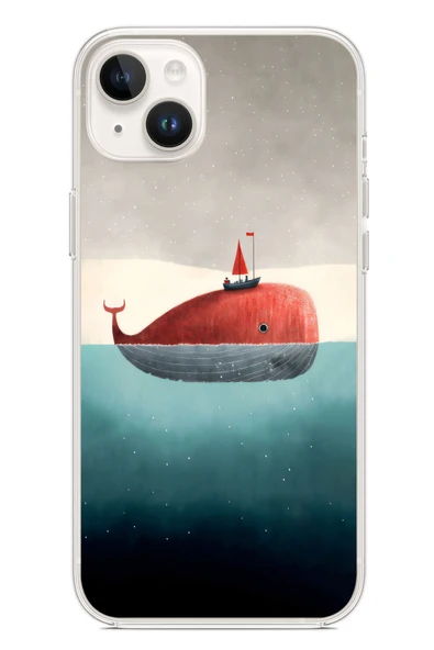 Le Balvo İphone 14 Plus Uyumlu Balina Baskılı Silikon Kılıf ürün görseli 1