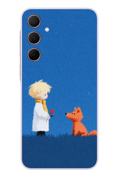 Le Balvo Samsung Galaxy A35 Uyumlu Sarışın Çocuk ve Köpek Baskılı Silikon Kılıf ürün görseli 1
