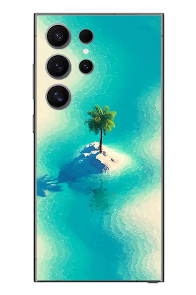 Le Balvo Samsung Galaxy S24 Ultra Uyumlu Adada Palmiye Baskılı Silikon Kılıf ürün görseli 1