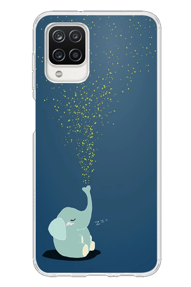 Le Balvo Samsung Galaxy A12 Uyumlu Uyuyan Fil Baskılı Silikon Kılıf ürün görseli 1