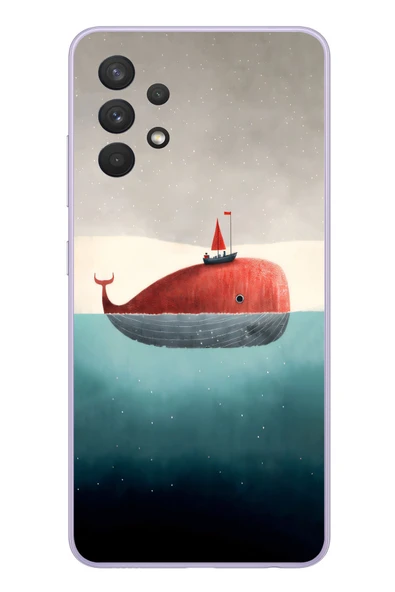 Le Balvo Samsung Galaxy A32 Uyumlu Balina Baskılı Silikon Kılıf ürün görseli 1
