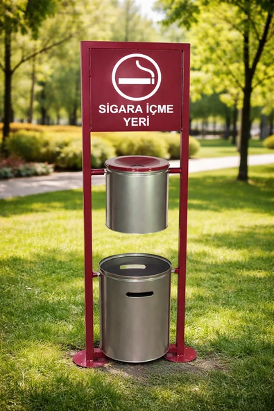 Standlı Sigaralık ve Çöp Kovası (S-370) - Resim 2