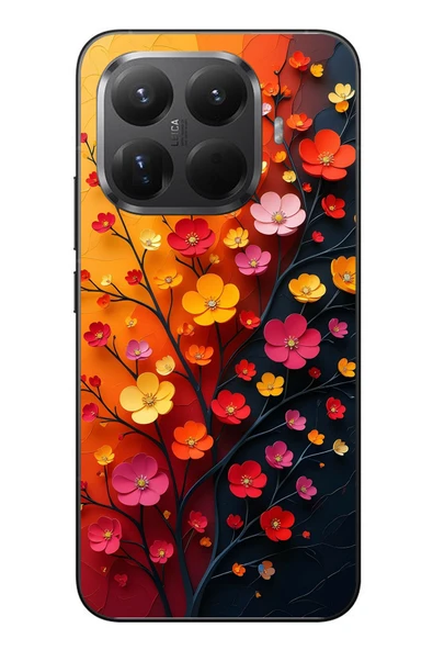 Le Balvo Xiaomi Mi 15T Pro Uyumlu Sonbahar Çiçekleri Baskılı Silikon Kılıf ürün görseli 1