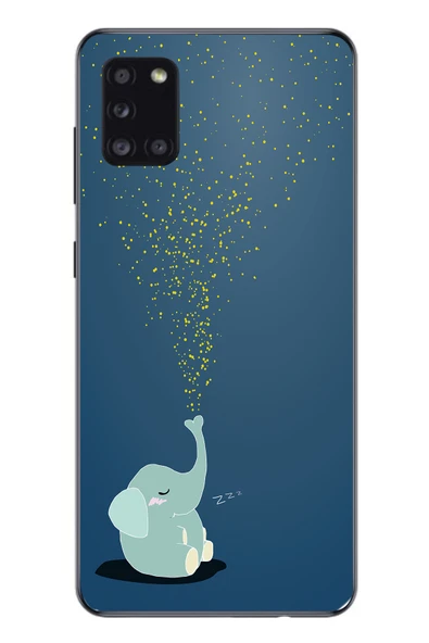 Le Balvo Samsung Galaxy A31 Uyumlu Uyuyan Fil Baskılı Silikon Kılıf ürün görseli 1