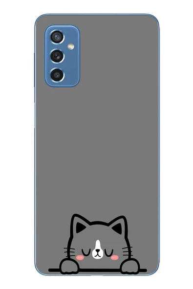 Le Balvo Samsung Galaxy M52 Uyumlu Uyuyan Kedi Baskılı Silikon Kılıf ürün görseli 1