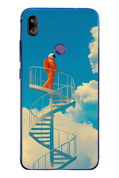 Le Balvo Redmi Note 7 Uyumlu Astronot Gökyüzü Baskılı Silikon Kılıf ürün görseli 1