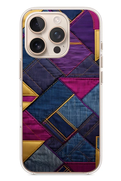 Le Balvo İphone 16 Pro Uyumlu Kot Deseni Baskılı Silikon Kılıf ürün görseli 1