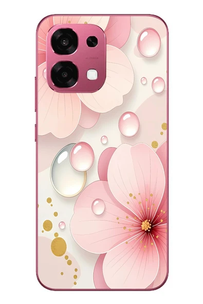 Le Balvo Oppo A6 PRO Uyumlu Damlalı Çiçekler Baskılı Silikon Kılıf ürün görseli 1