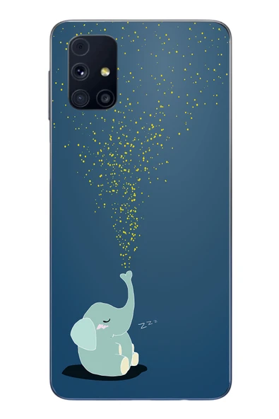 Le Balvo Samsung Galaxy M31s Uyumlu Uyuyan Fil Baskılı Silikon Kılıf ürün görseli 1