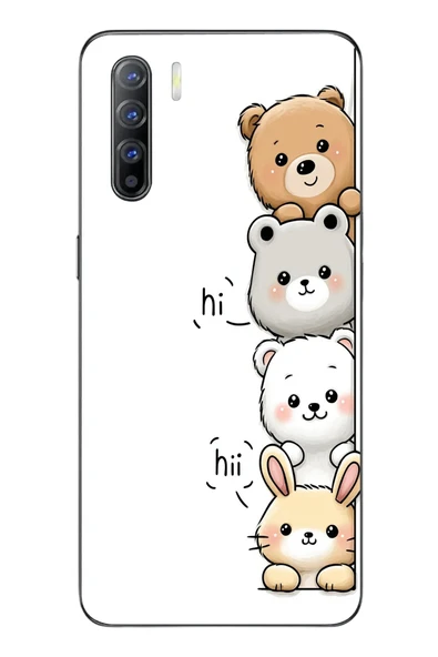 Le Balvo Oppo Reno 3 Uyumlu Sevimli Hayvanlar Baskılı Silikon Kılıf ürün görseli 1