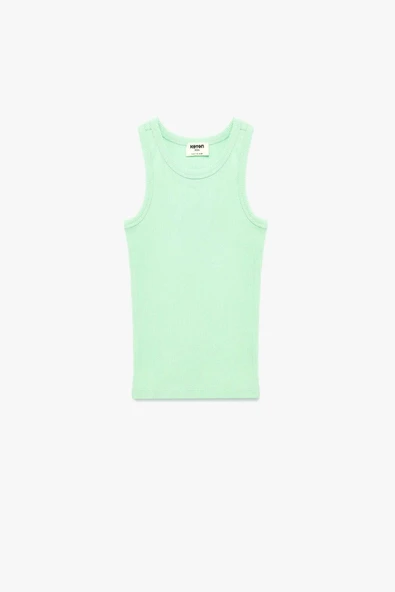 Koton Kız Çocuk Pamuklu Ribanalı Bisiklet Yaka Basic Atlet - Resim 10