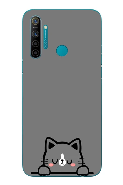 Le Balvo Realme 5i Uyumlu Uyuyan Kedi Baskılı Silikon Kılıf ürün görseli 1