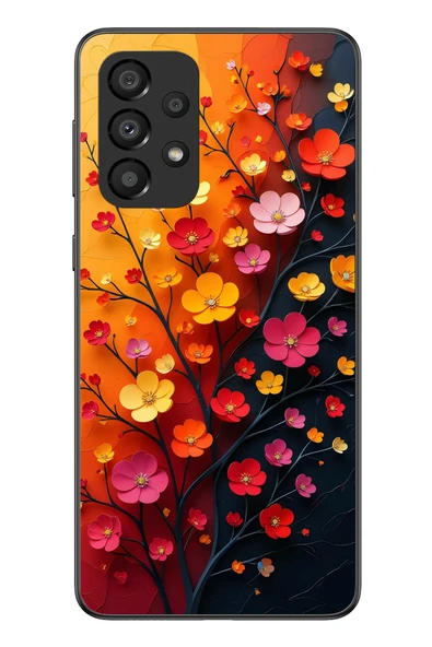 Le Balvo Samsung Galaxy A33 Uyumlu Sonbahar Çiçekleri Baskılı Silikon Kılıf ürün görseli 1