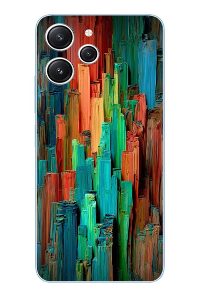 Le Balvo Redmi 12 Uyumlu Dikey Renkler Baskılı Silikon Kılıf ürün görseli 1