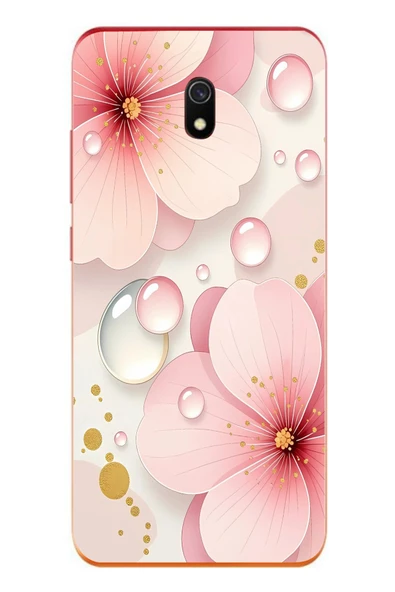 Le Balvo Redmi 8A Uyumlu Damlalı Çiçekler Baskılı Silikon Kılıf ürün görseli 1