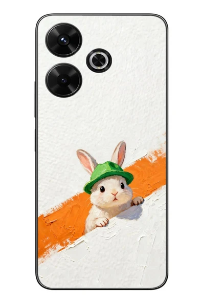 Le Balvo Redmi 13 Uyumlu Yeşil Şapkalı Tavşan Baskılı Silikon Kılıf ürün görseli 1