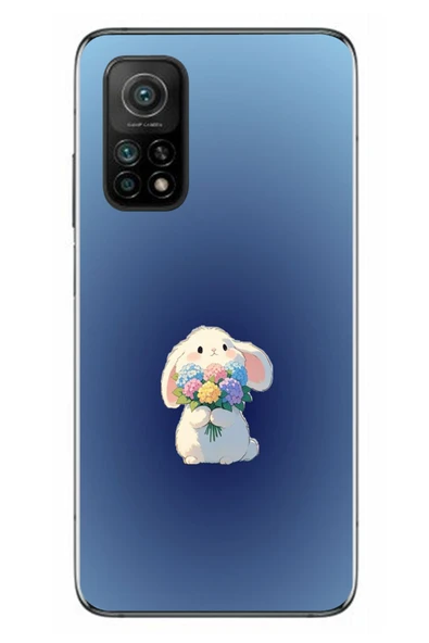 Le Balvo Xiaomi Mi 10 T Uyumlu Çiçekli Tavşan Baskılı Silikon Kılıf ürün görseli 1
