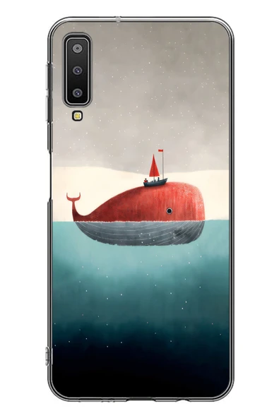 Le Balvo Samsung Galaxy A7 2018 Uyumlu Balina Baskılı Silikon Kılıf ürün görseli 1