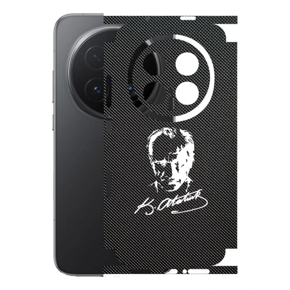 Honor Magic 8 Pro ile Uyumlu Bumper Serisi Premium Kaplama 360  Atatürk İmzalı Siyah ürün görseli 1