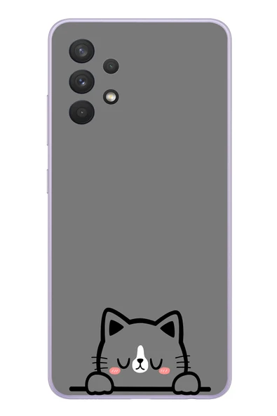 Le Balvo Samsung Galaxy A32 Uyumlu Uyuyan Kedi Baskılı Silikon Kılıf ürün görseli 1